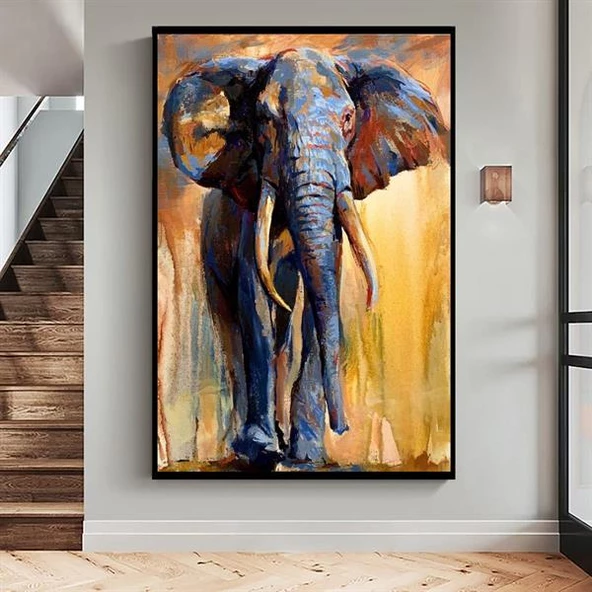 Elephant Yağlı Boya Dokulu Tablo ürün görseli 1