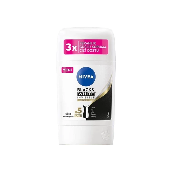 Nivea Stick 50 Ml Kadın - Black & White İpeksi Pürüzsüzlük ürün görseli 1
