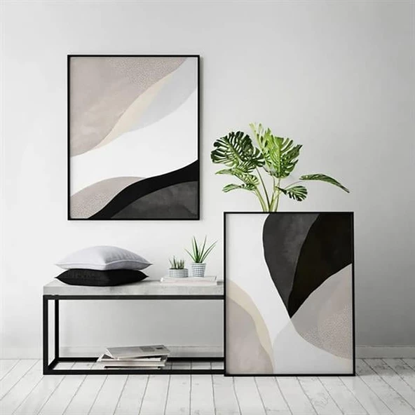 Soft İkili Set Yağlı Boya Dokulu Tablo ürün görseli 1