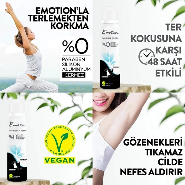 Emotion Invisible Fresh Deodorant 150 Ml - Resim 2