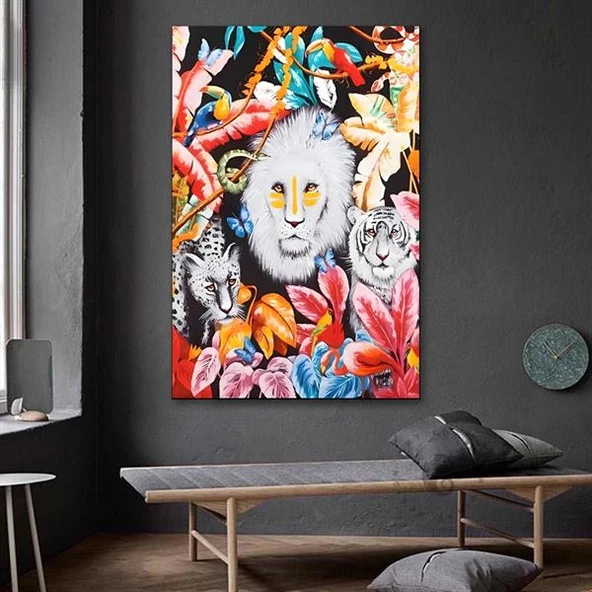 Zoo Yağlı Boya Dokulu Tablo - Resim 2
