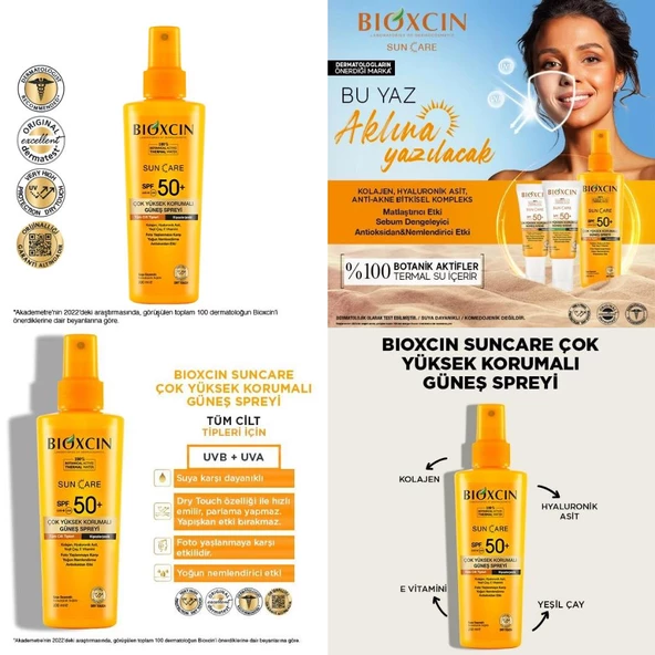Bioxcin Sun Care Tüm Cilt Tipleri İçin Güneş Spreyi 200 Ml Spf 50+ ürün görseli 1