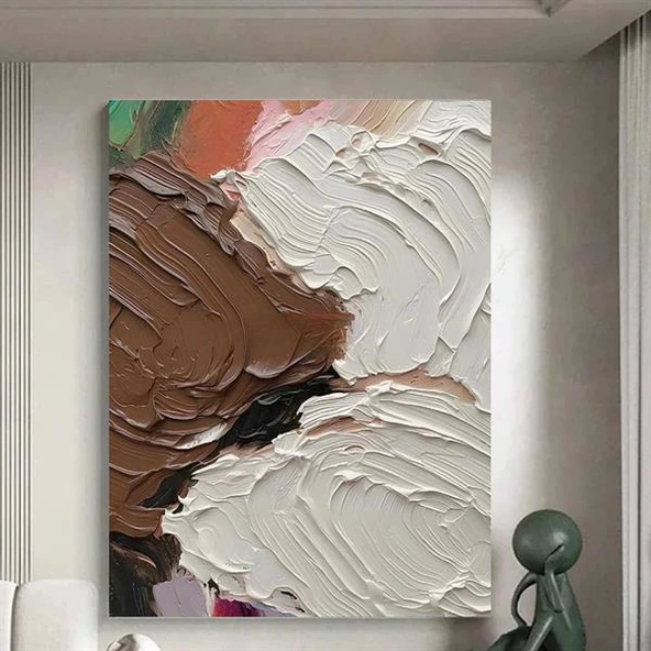 Pastel Dalga 3D Yoğun Yağlı Boya Tablo ürün görseli 1