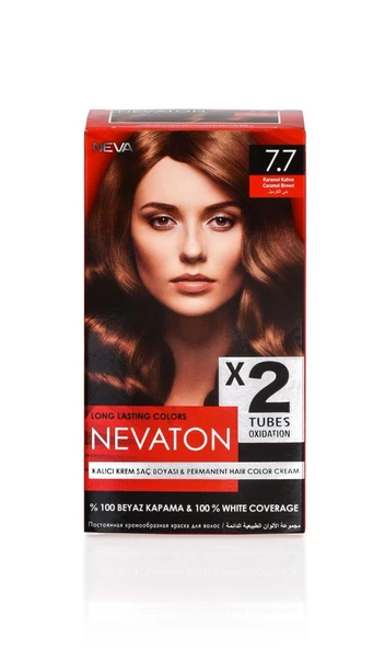 Nevaton 2 Li  Saç Boyası  7.7 Karamel Kahve ürün görseli 1