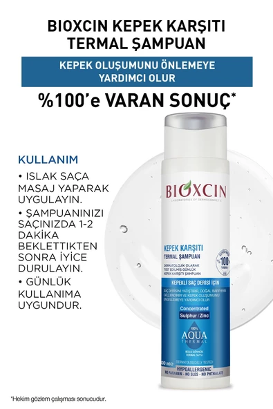 Bioxcin Kepek Karşıtı Termal Şampuan 300 Ml - Resim 3