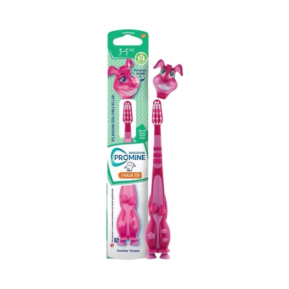 Sensodyne Promine 3-5 Yaş Çocuklarİçin Yumuşak  Pembe Tavşan Diş Fırçası ürün görseli 1
