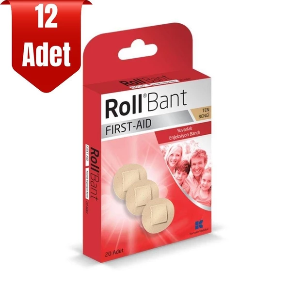 Roll Bant Fırst Aıd Bant 20' Li ( Yuvarlak Enjeksiyon Bandı ) x 12 Adet ürün görseli 1