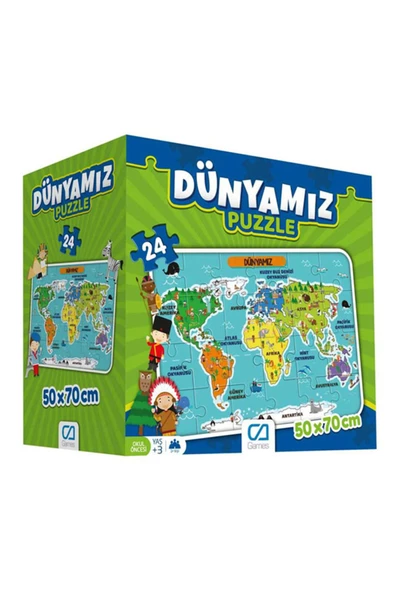 Puzzle 24 Parça Okul Öncesi Dünyamızı Öğreniyorum Seti 50x70 Cm - Mavi Su Dünyası ürün görseli 1