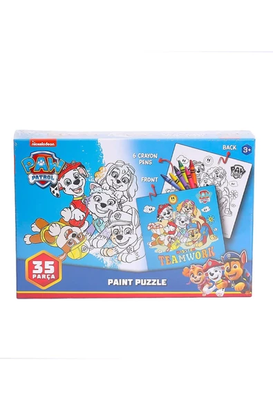 Çocuk Boyamalı Puzzle Oyunu 35 Parça ve 6 Renk Kalemli - Mavi Su Dünyası ürün görseli 1
