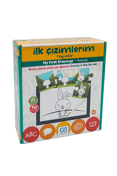 Çocuk Puzzle 40 Parça İlk Çizimlerim Hayvanlar - Mavi Su Dünyası ürün görseli 1