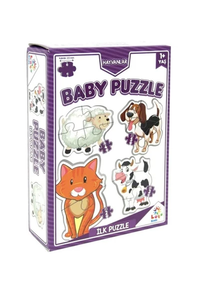Puzzle Baby Hayvanlar 4 Büyük Parça - Mavi Su Dünyası ürün görseli 1