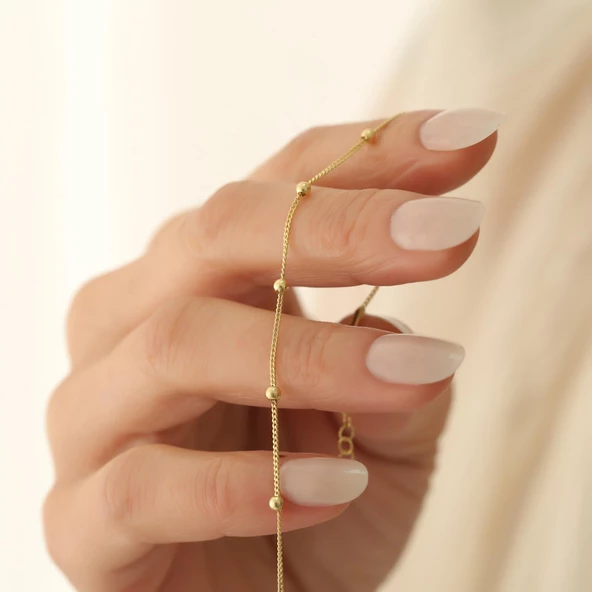 925 Ayar Gümüş Top Detaylı Gurmet Bileklik - CB00128 ürün görseli 1