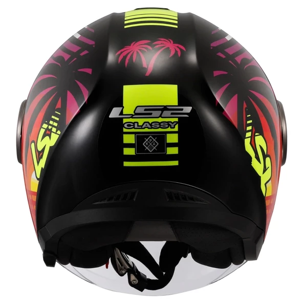 LS2 CLASSY PALM SİYAH KASK (GÜNEŞ VİZÖRLÜ) - Resim 3