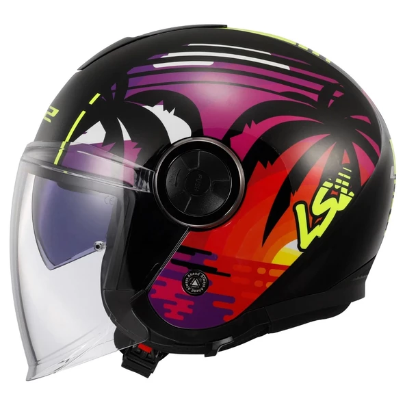 LS2 CLASSY PALM SİYAH KASK (GÜNEŞ VİZÖRLÜ) - Resim 2