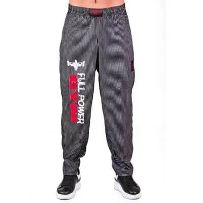 Full Power Gym Alt Eşofman Siyah Beyaz Çizgili ürün görseli 1