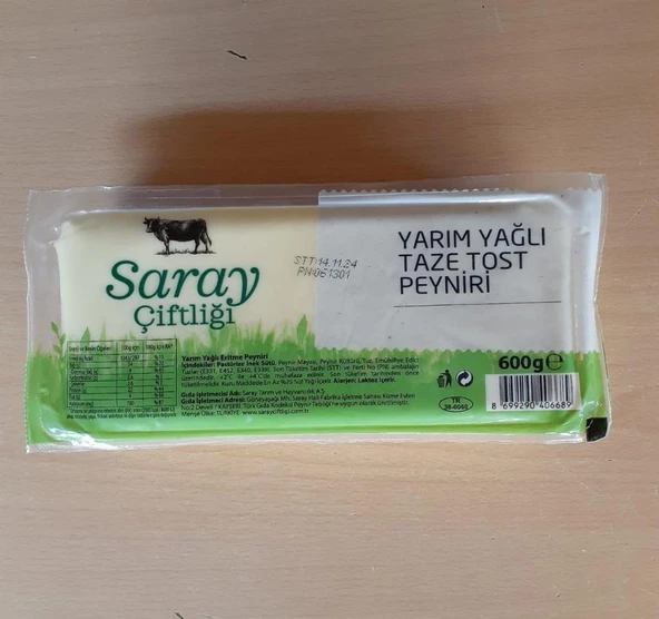 Saray Çiftliği Tost Peyniri 600gr - Resim 2