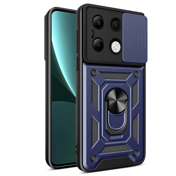 Xiaomi Redmi Note 13 4G Tank Kılıf Magnetik Standlı Kamera Korumalı Sürgülü Vega Kapak ürün görseli 1