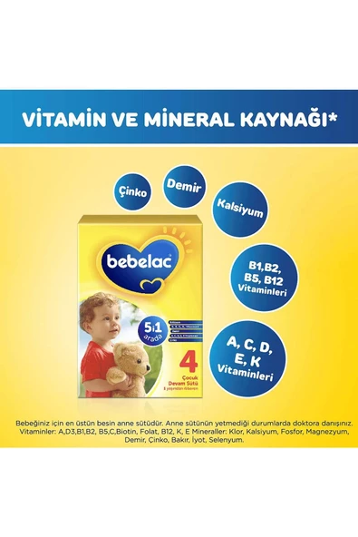 Bebelac 4 Devam Sütü 800 gr 1 Yaşından İtibaren - Resim 4