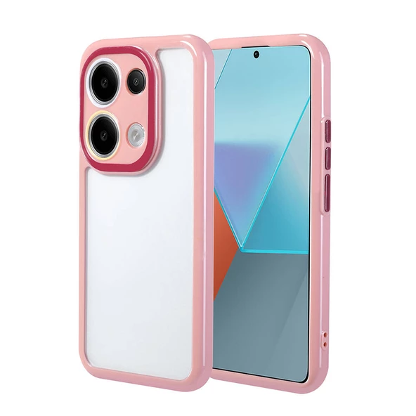 Xiaomi Redmi Note 13 Pro 4G Kılıf Kamera Korumalı Renkli Kenar ve Çerçeve Tasarımlı Vitamin Kapak ürün görseli 1