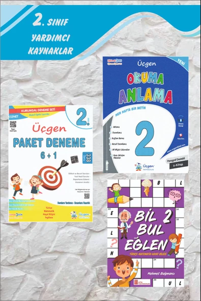 Üçgen 2.Sınıf Paragraf Destekli Okuma Anlama + Paket Deneme 6+1 ürün görseli 1