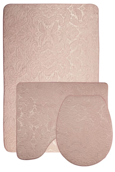 Bonny Home Ultrasoft Desenli 3lü Pudra Klozet Takımı Banyo Halısı Paspası Seti ürün görseli 1