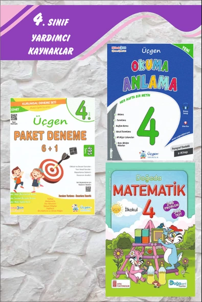 Üçgen 4.Sınıf Paragraf Destekli Okuma Anlama + Paket Deneme 6+1 -2024 ürün görseli 1