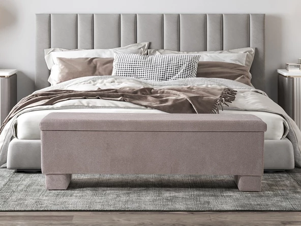 Side Lüks Sandıklı Yatak Ucu Pufu Bench - Resim 2