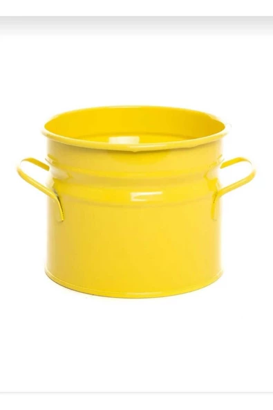 TRENDESK Metal Sarı  Saksı / Kova / Düzenleyici / Kaşıklık 12,5*12,5 ürün görseli 1