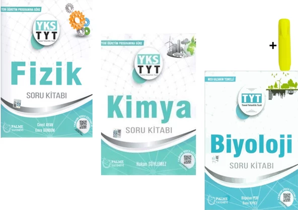 Palme Yayıncılık TYT Fizik Kimya Biyoloji Soru Kitabı Seti Yeni ürün görseli 1