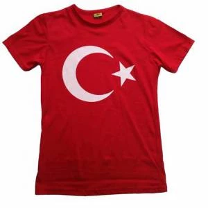 çocuk bayrak tişört ayyıldızlı tişört pamuklu unisex tişört ürün görseli 1