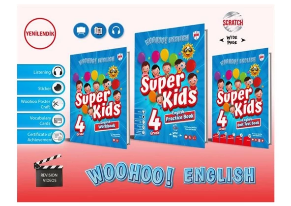 Kırmızı Beyaz Yayınları Super Kids Woo Hoo! 4.Sınıf Yeni ürün görseli 1