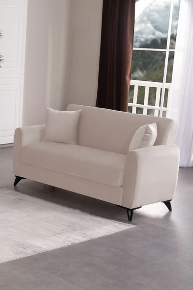 Kilim Mobilya Dove Iki Kişilik Yüksek Ayaklı Kanepe Krem ürün görseli 1