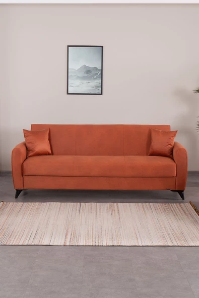 Kilim Mobilya Dove Üç Kişilik Yüksek Ayaklı Kanepe Turuncu ürün görseli 1