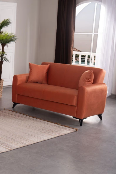 Kilim Mobilya Dove Iki Kişilik Yüksek Ayaklı Kanepe Turuncu ürün görseli 1