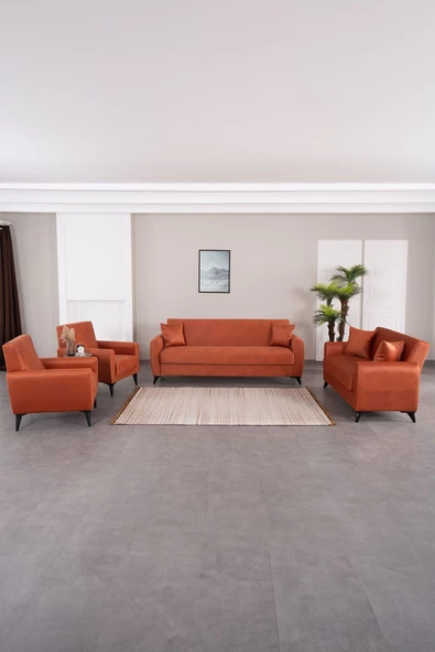 Kilim Mobilya Dove Yüksek Ayaklı 3 2 B Koltuk Takımı Turuncu ürün görseli 1