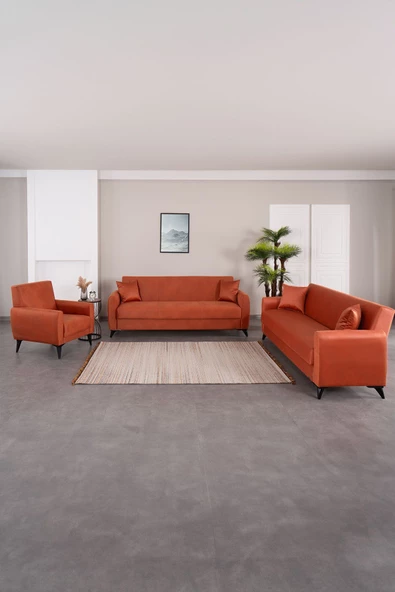 Kilim Mobilya Dove Yüksek Ayaklı 3 3 B Koltuk Takımı Turuncu ürün görseli 1