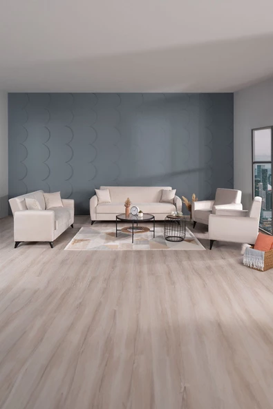 Kilim Mobilya Dove Yüksek Ayaklı 3 2 B B Koltuk Takımı Krem ürün görseli 1