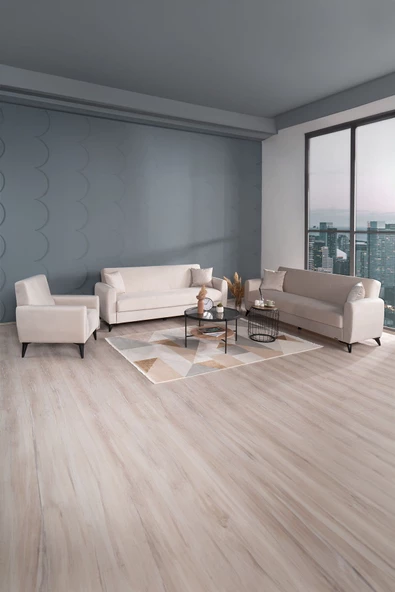 Kilim Mobilya Dove Yüksek Ayaklı 3 3 B Koltuk Takımı Krem ürün görseli 1