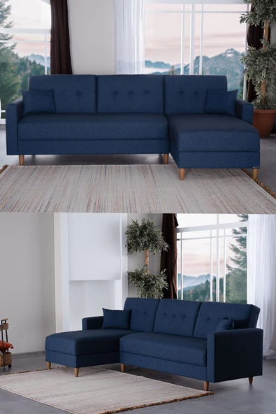 Kilim Mobilya Scandi Köşe Uzanmalı Yataklı Köşe Takımı (HEM SAĞ HEM SOL KÖŞE OLARAK KULLANILABİLİR) ürün görseli 1