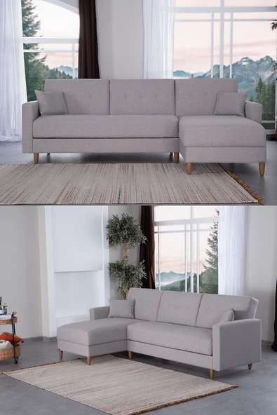 Kilim Mobilya Scandi Köşe Uzanmalı Yataklı Köşe Takımı (HEM SAĞ HEM SOL KÖŞE OLARAK KULLANILABİLİR) ürün görseli 1