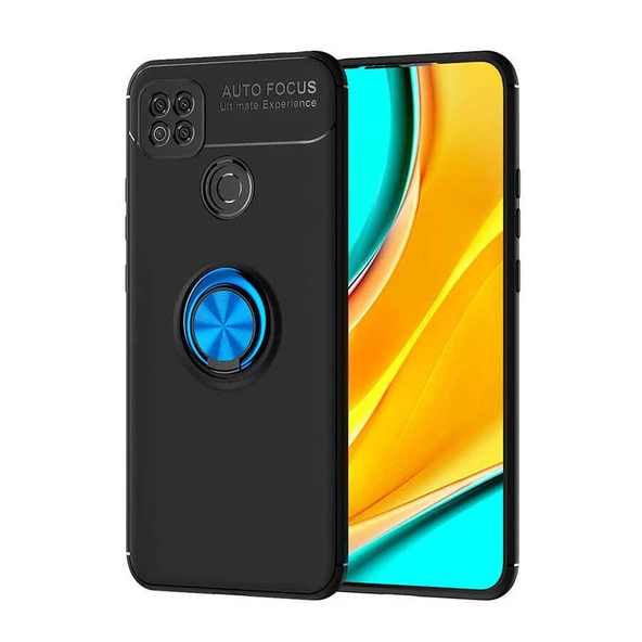 Xiaomi Redmi 9C Kılıf Yüzüklü Standlı Manyetikli Silikon ürün görseli 1