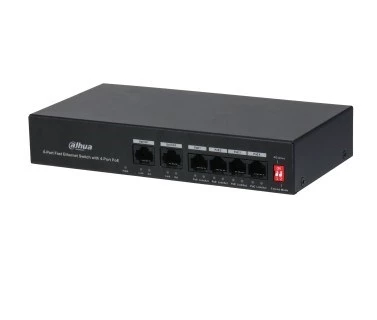 (pfs3006-4et-36) 6 Port 10/100 (4 Poe + 2fe Uplınk, Toplam 36w Poe) Swıtch ürün görseli 1