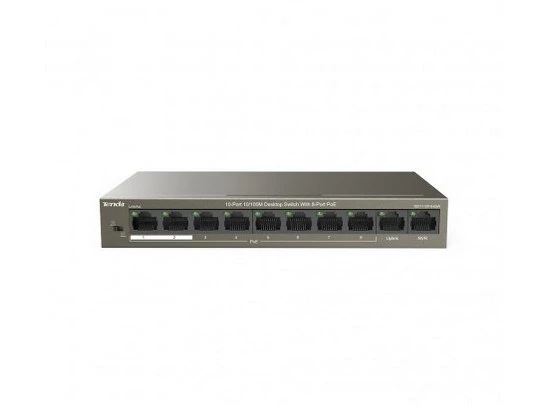 8port 63w Full Poe Tef1110p-8-63w 10/100 Yönetilemez Switch ürün görseli 1