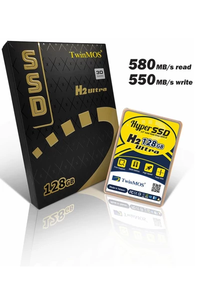 128gb 2.5" Sata3 Ssd (580mb-550mb/s) Tlc 3dnand Black ürün görseli 1