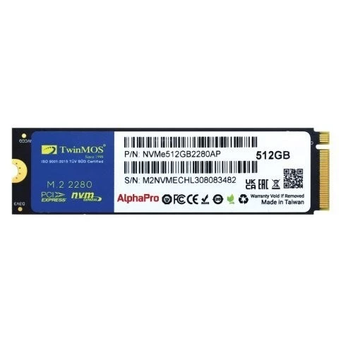 Twınmos 512gb M.2 Pcıe Gen3 Nvme Ssd 3600-3250mb Nvme512gb2280ap ürün görseli 1