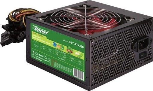 Powerboost Bst-atx350r 350w, Ppfc 12cm Kırmızı Fanlı Atx Psu (RETAİL BOX) ürün görseli 1