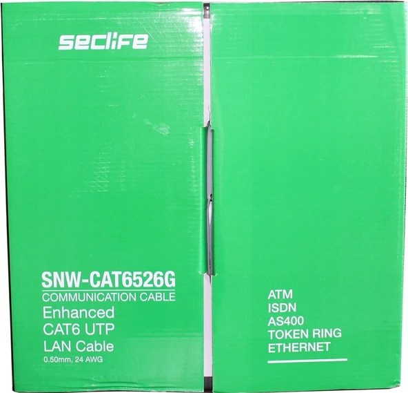 Seclife SNW-C6526G 24AWG UTP 305m Saf Bakır Cat6 Kablo ürün görseli 1