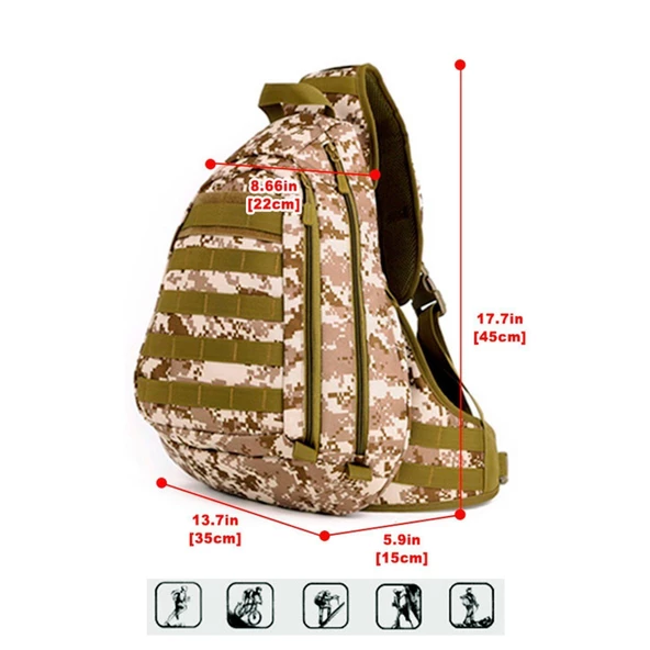 Protector Plus Tek Omuz Taktik Sırt Çanta Kamuflaj - Resim 4