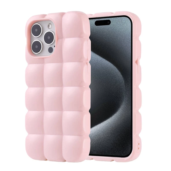 iPhone 15 Pro Max Kılıf Parlak Esnek Silikon Dom Dom Kapak ürün görseli 1