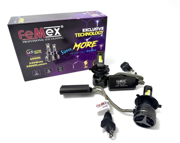 FEMEX H4 SUPER MORE CSP SUPERİOR ETI CHİPSET 120 Watt 28000 Lumen ürün görseli 1